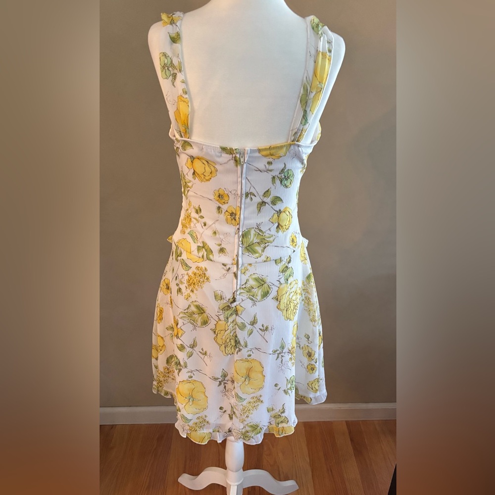 Y2K Ruby Rox romantic cottage fairy Floral Yellow Dress size 9 - Picture 5 of 13